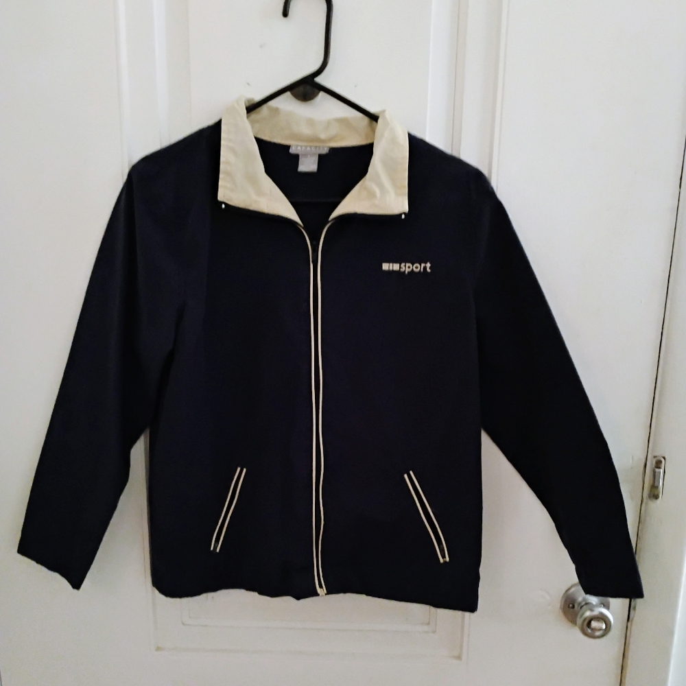 Capacity Sport Size S Navy & Cream Windbreaker Jacket